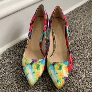 BCBGeneration Multicolor Floral Heels size 7